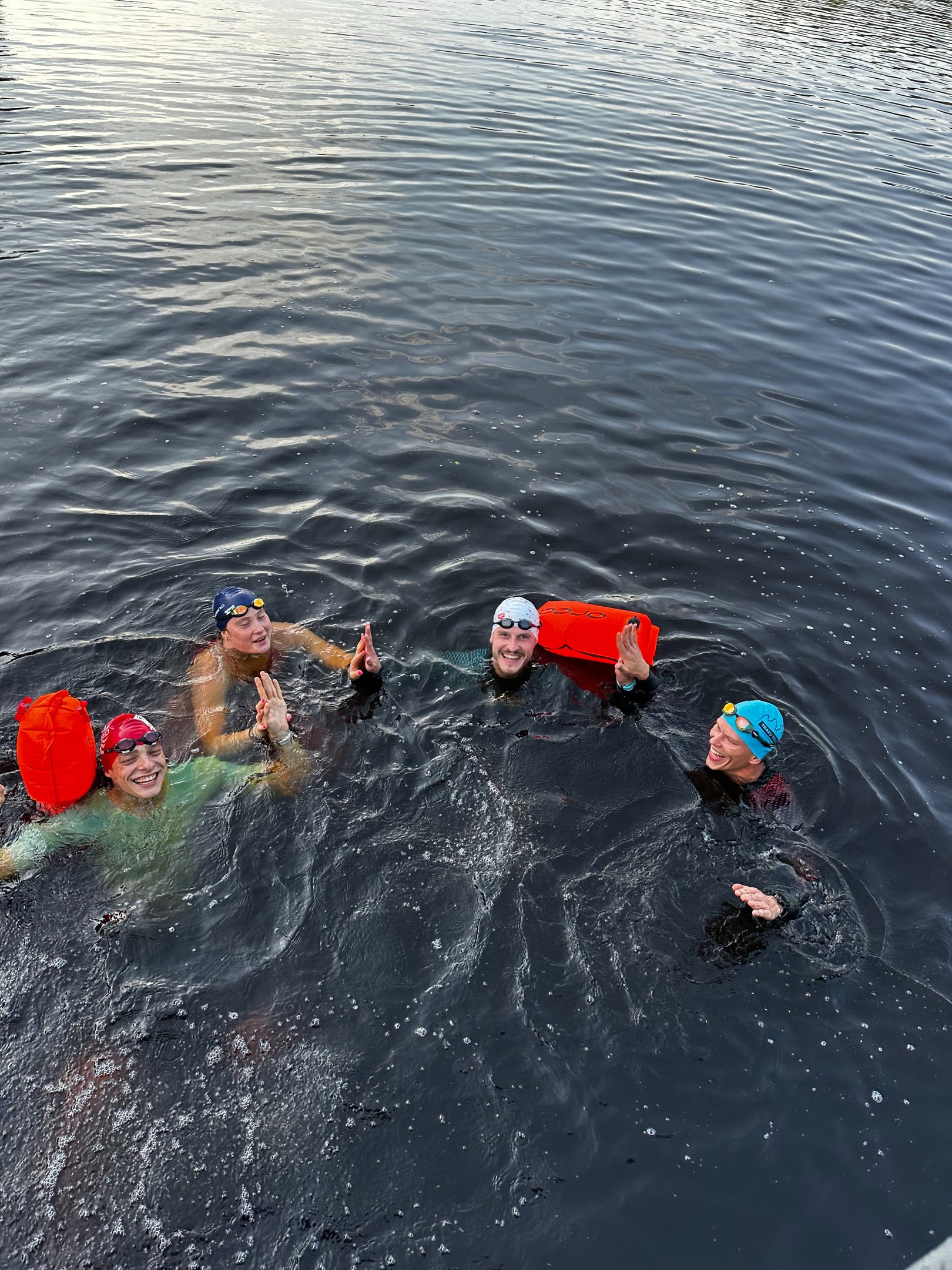 enduranceID team on the open water swim practice