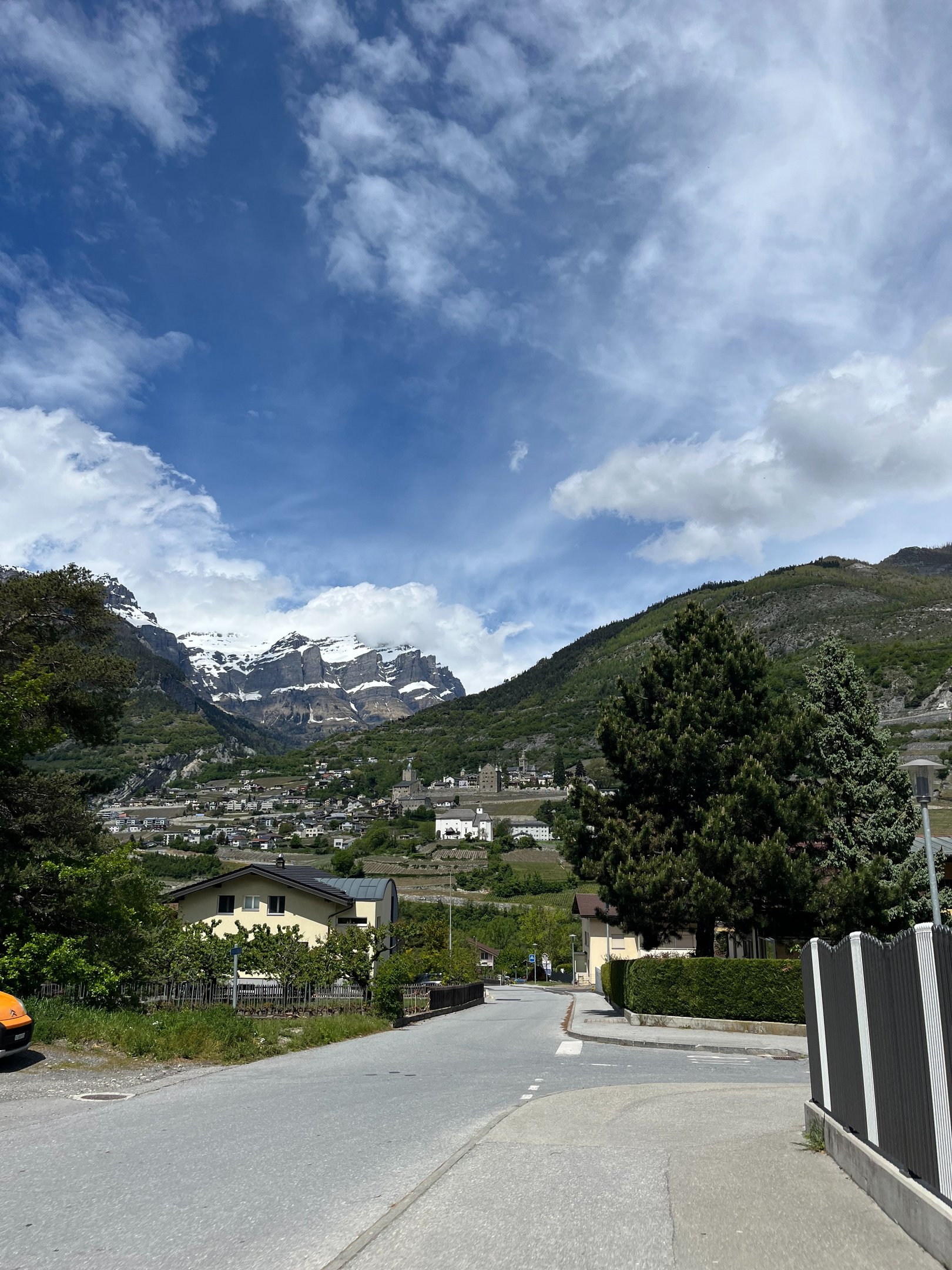 Leuk on the Hill above the Rhone river valley