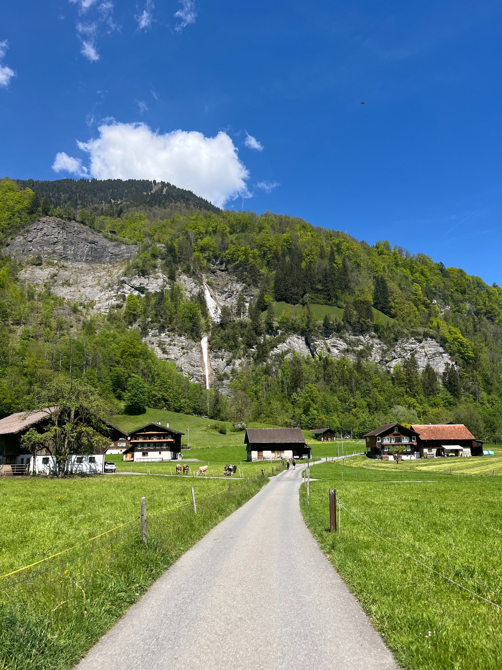 Dundelbachfall from Obsee in Obwalden Switzerland