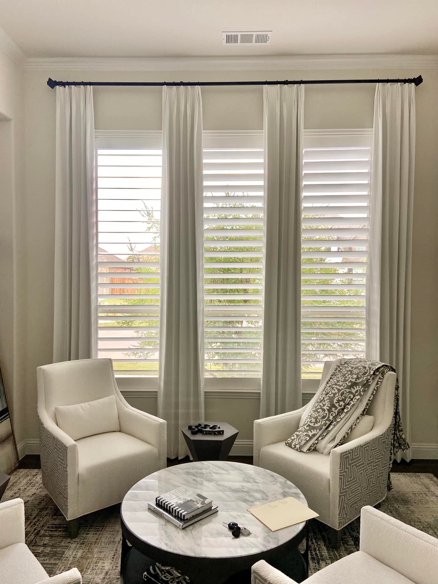 Custom Curtains Drapery French Pleated panels Trend Fabric custom hardware