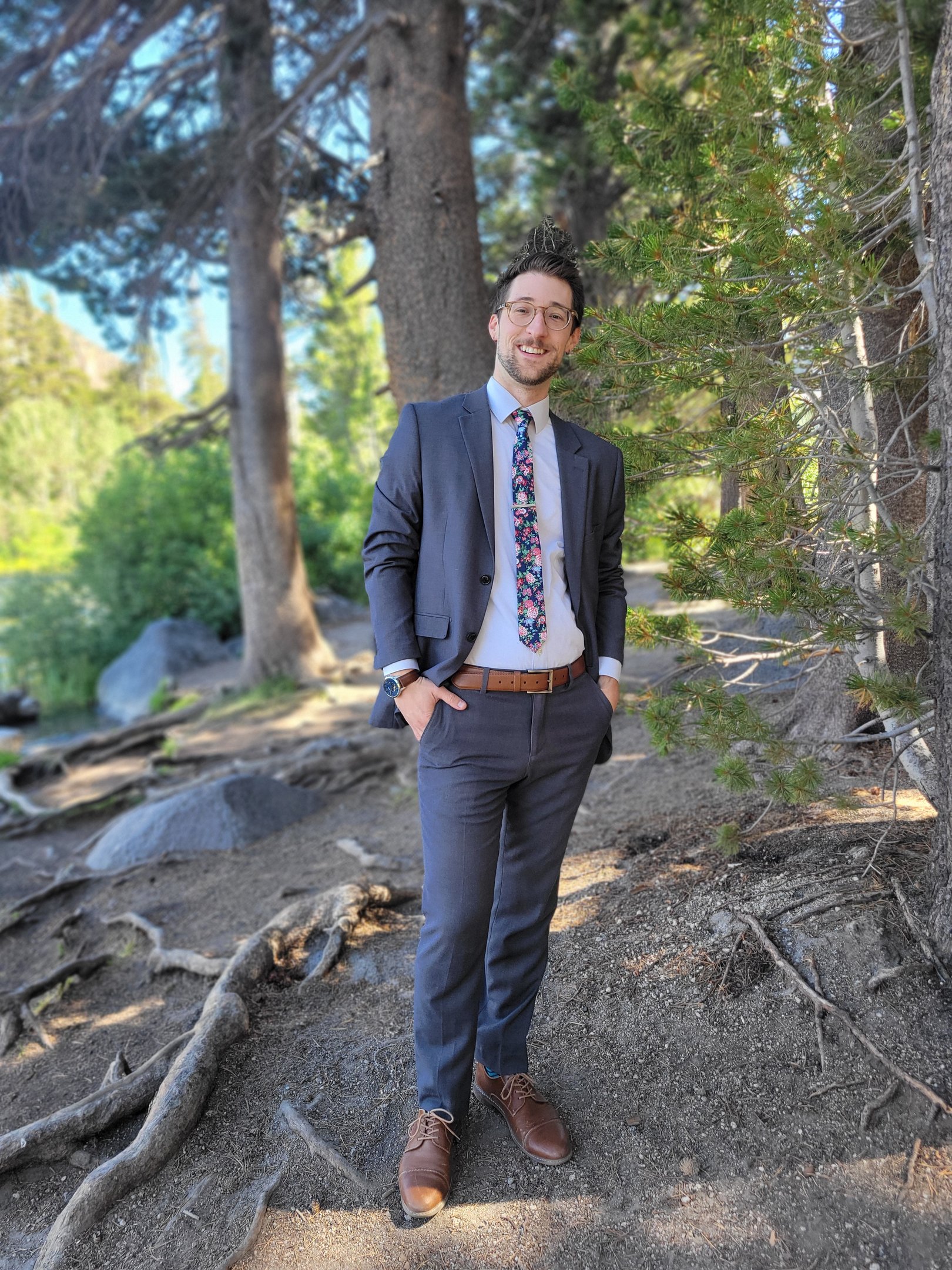 Daniel Medina in a gray suit, Placer County, Roseville