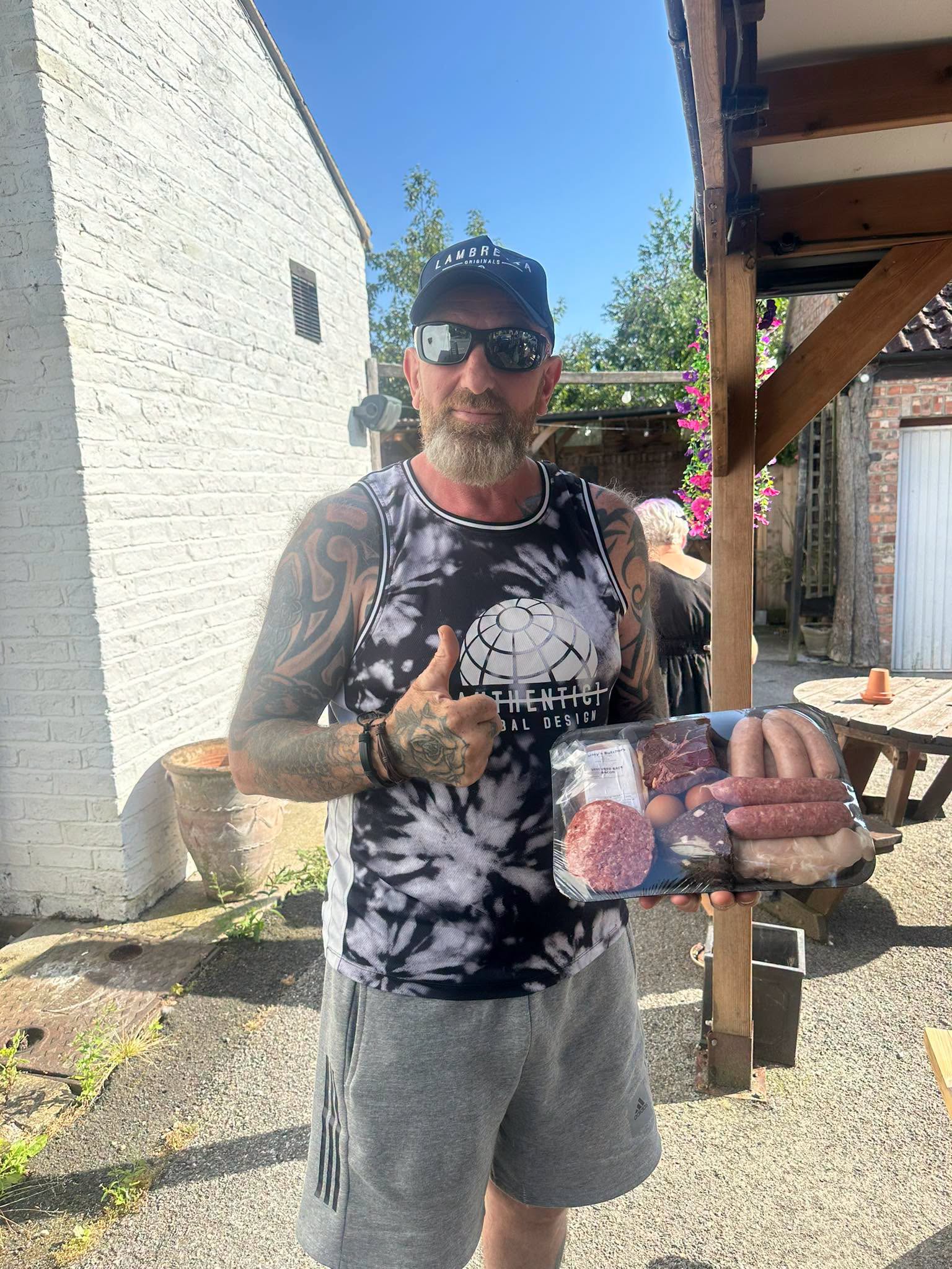 Kevin with meat raffle win