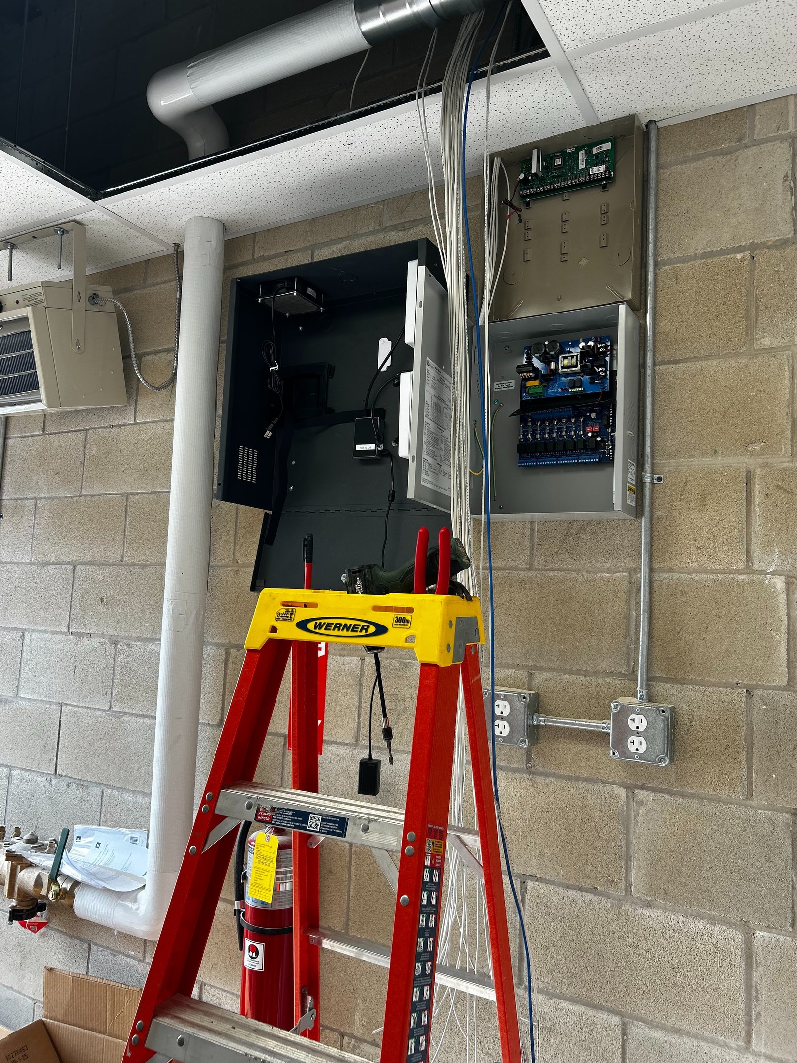 ladder and control panel