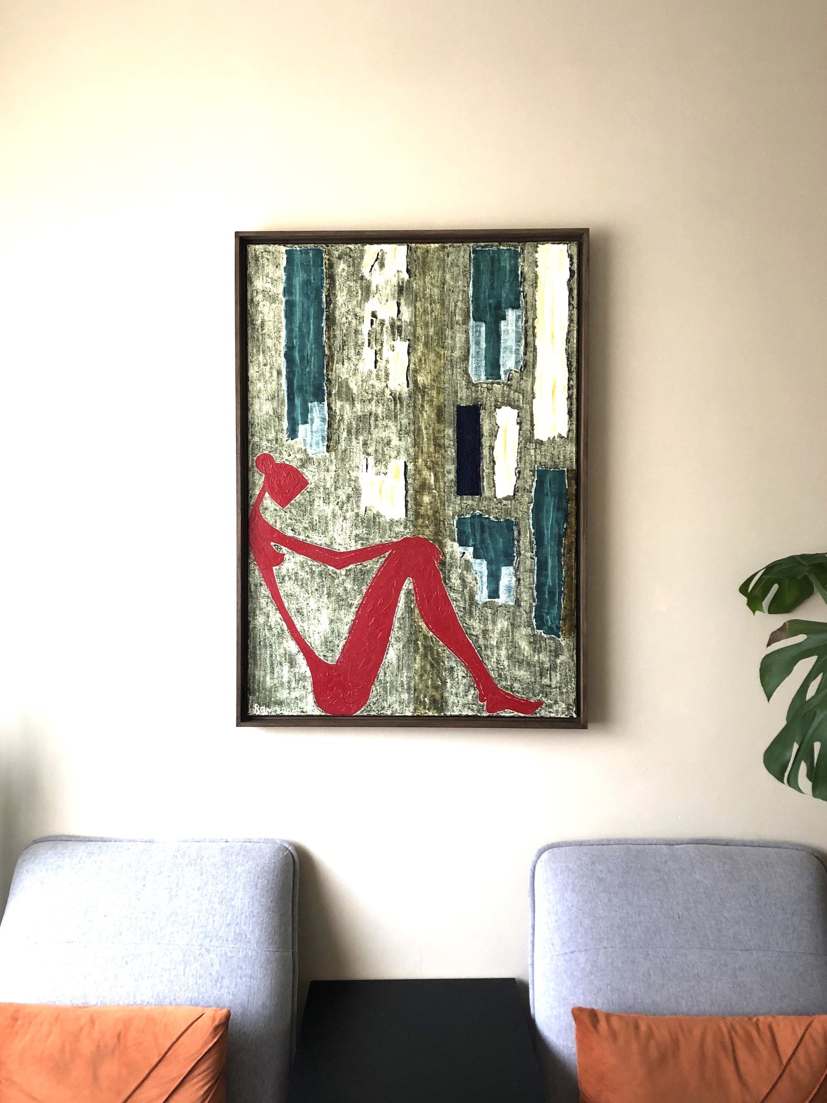 70cm x 100cm oil painting on cotton with mineral and plant based dyes