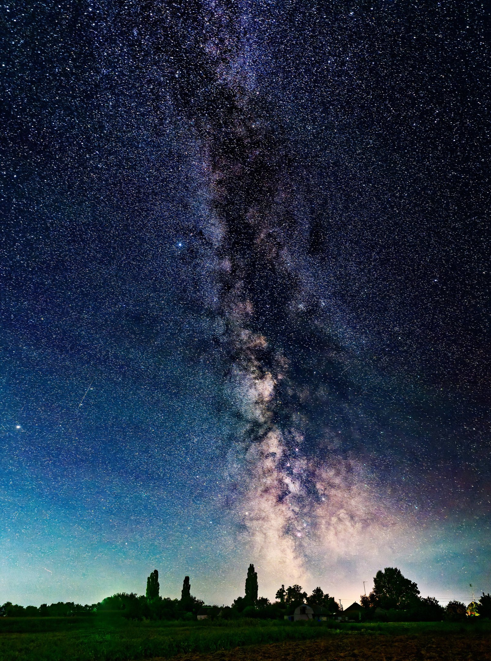 Beautiful bright starry night with Milky Way