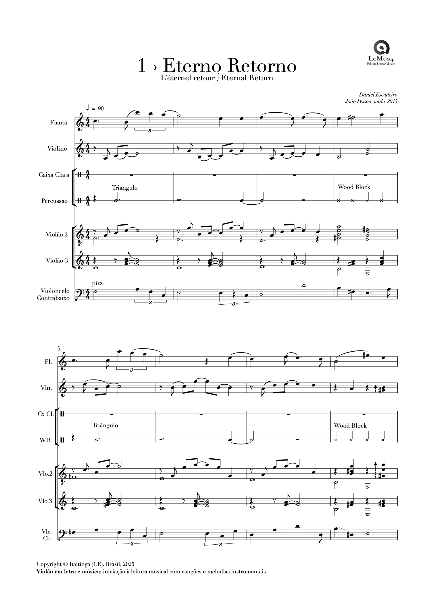 Imagem: parte completa de "Eterno retorno" do livro "violão em letra e música".