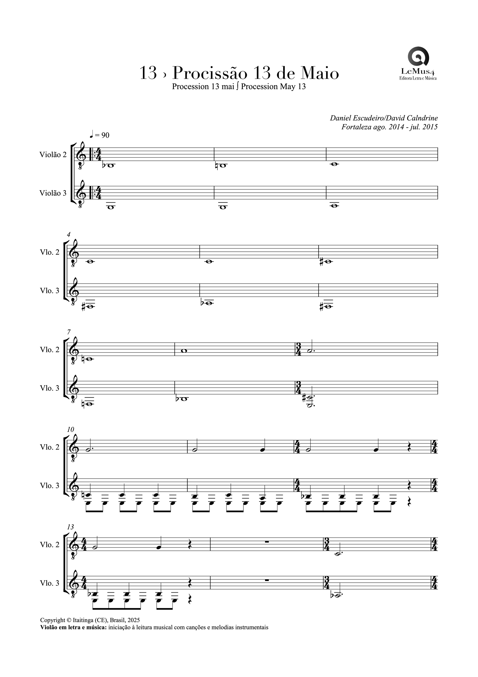 Imagem: parte completa de "Processão 13 de Maio" do livro "violão em letra e música".