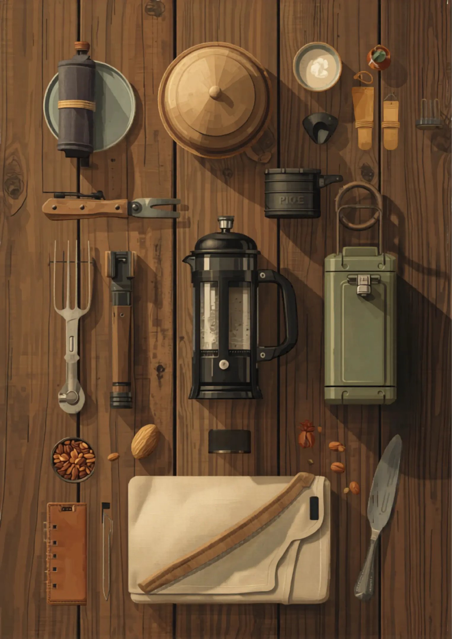 RV road trip camp kitchen essentials including coffee and cooler — Horacio & Visconti