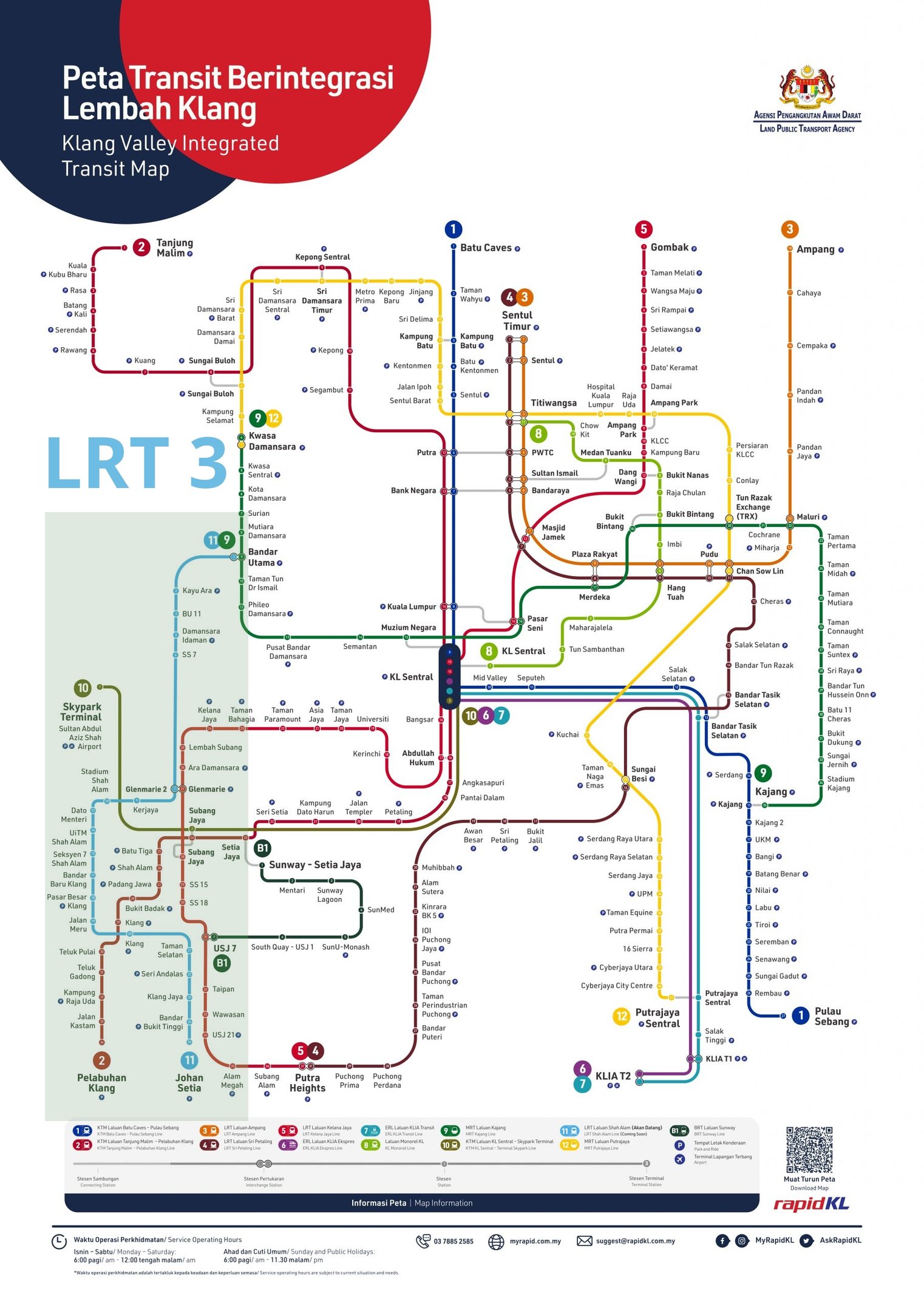 LRT3 transit map