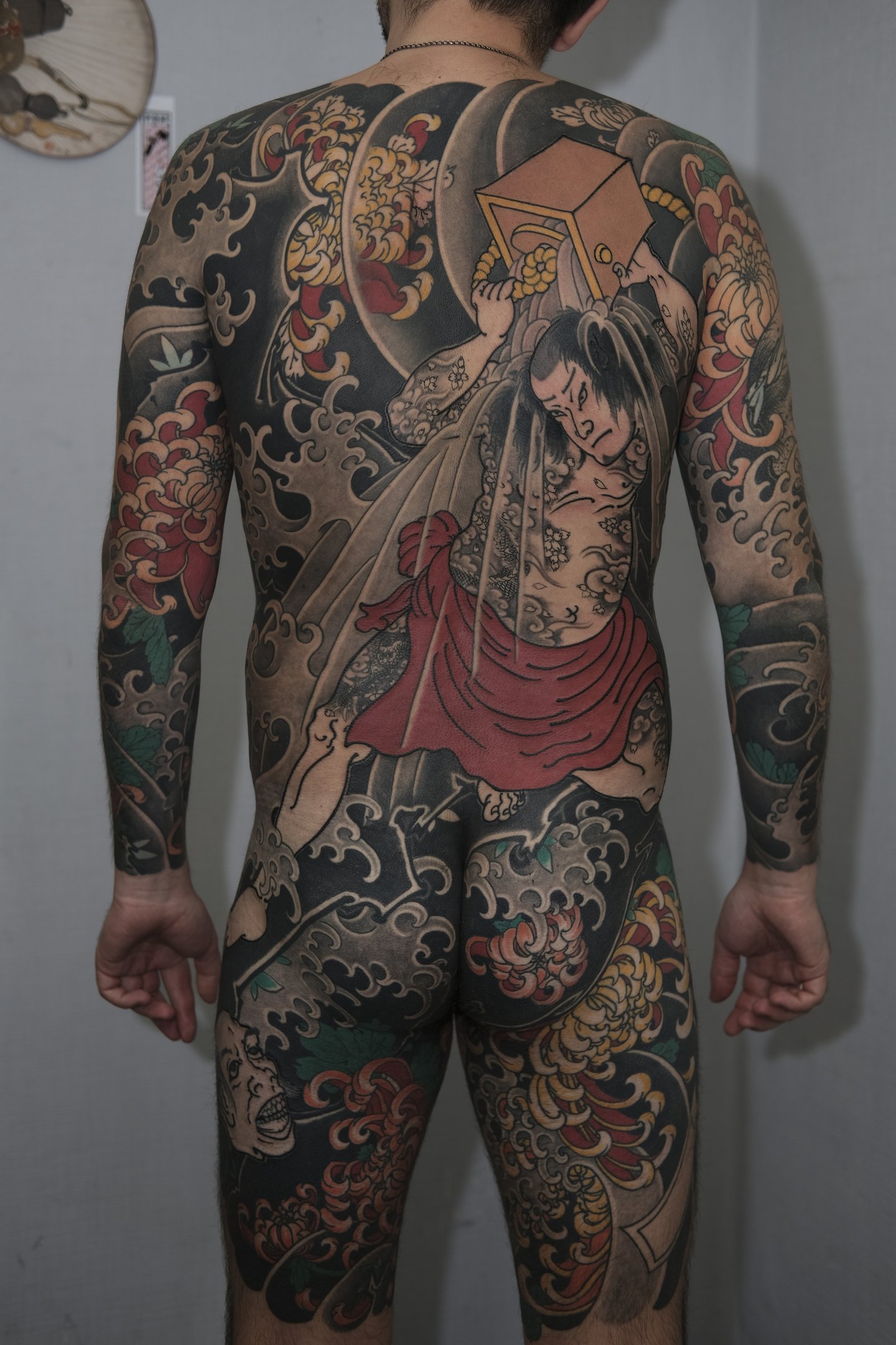 kabuki tattoo actor  danshichi kurobei edo 