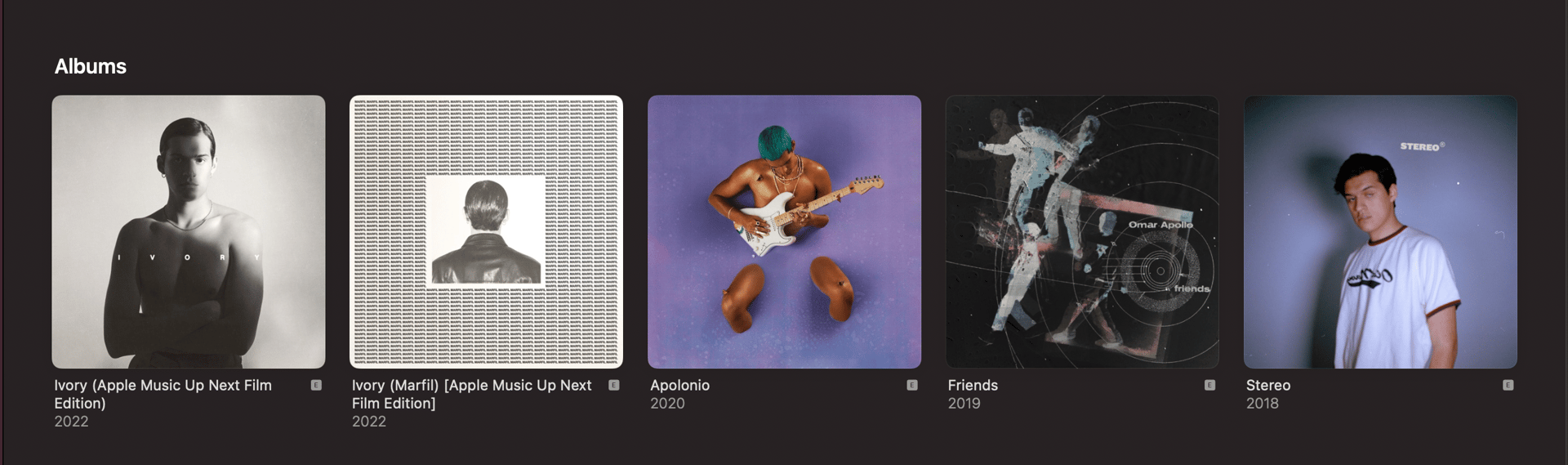 Omar Apollo albums cover art 