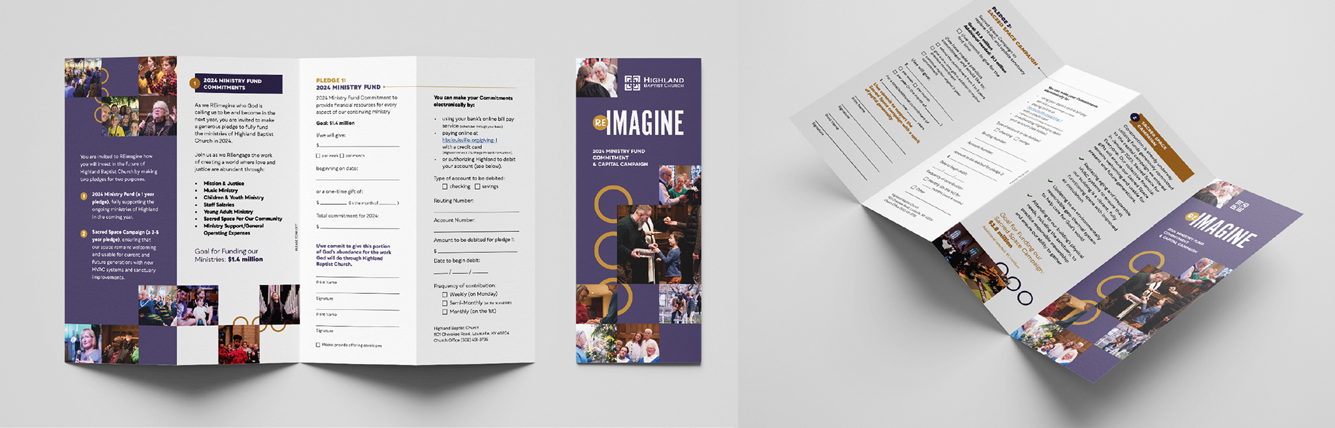 a brochure laid on a table