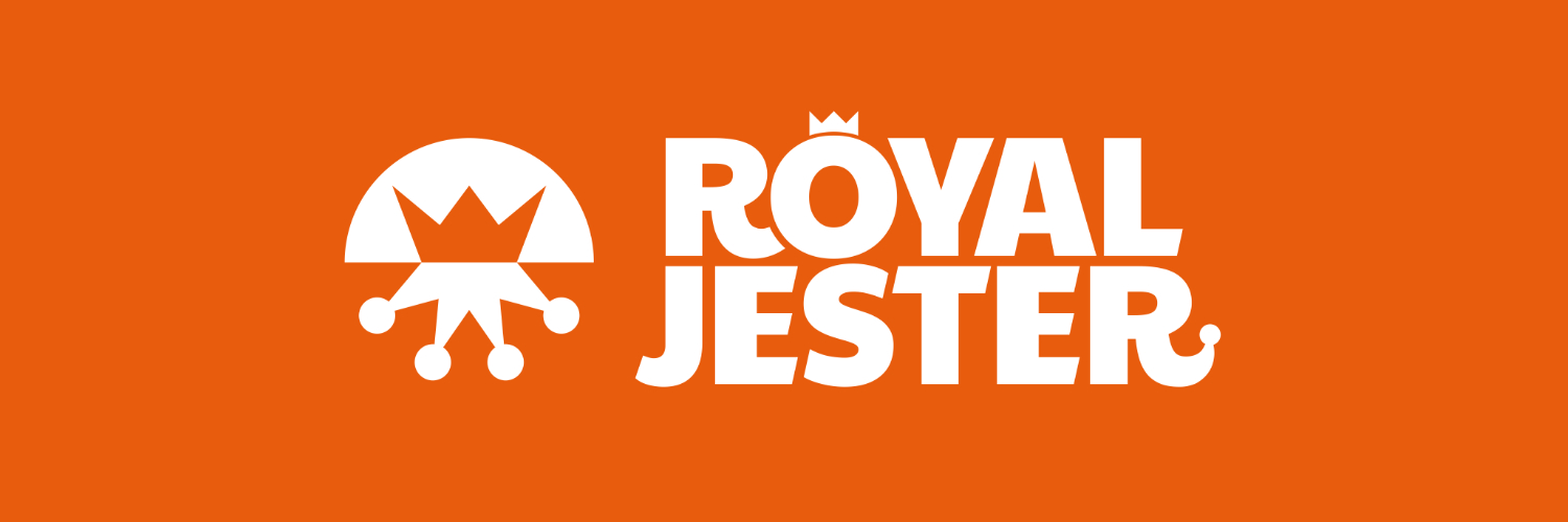 Horizontal lockup with logomark on the left and wordmark on the right. White on orange background.