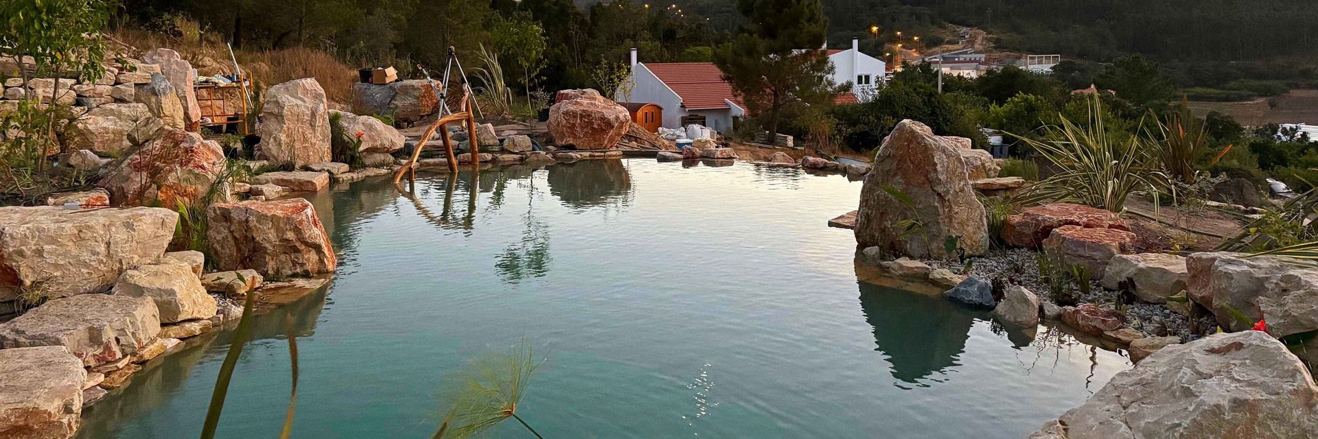 Converted natural swimming pool — chemical-free, crystal-clear living water
