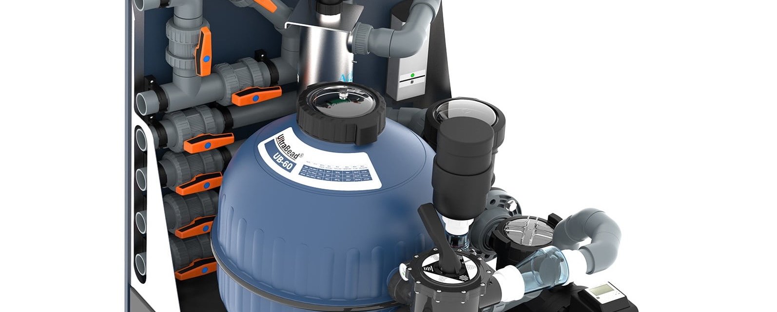 Natural pool filtration system — biological filter and UV steriliser