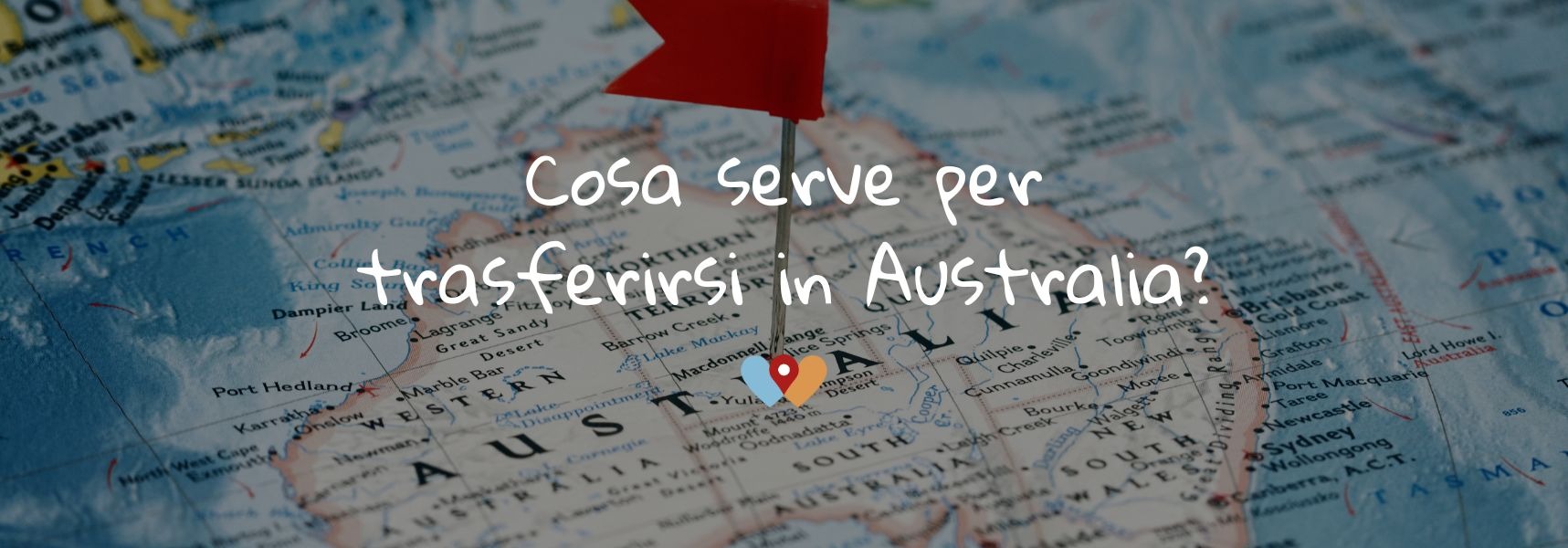 Mappa dell'Australia con titolo: cosa serve per trasferirsi in Australia?
