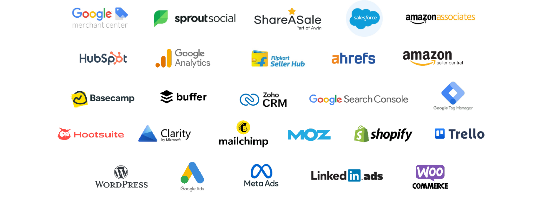 a bunch of logos on a white background