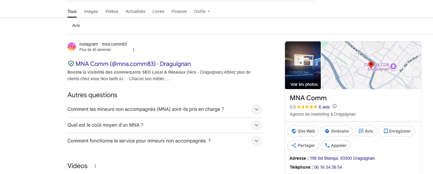 Menu de sélection des catégories principales et secondaires sur une fiche Google Maps pour maximiser