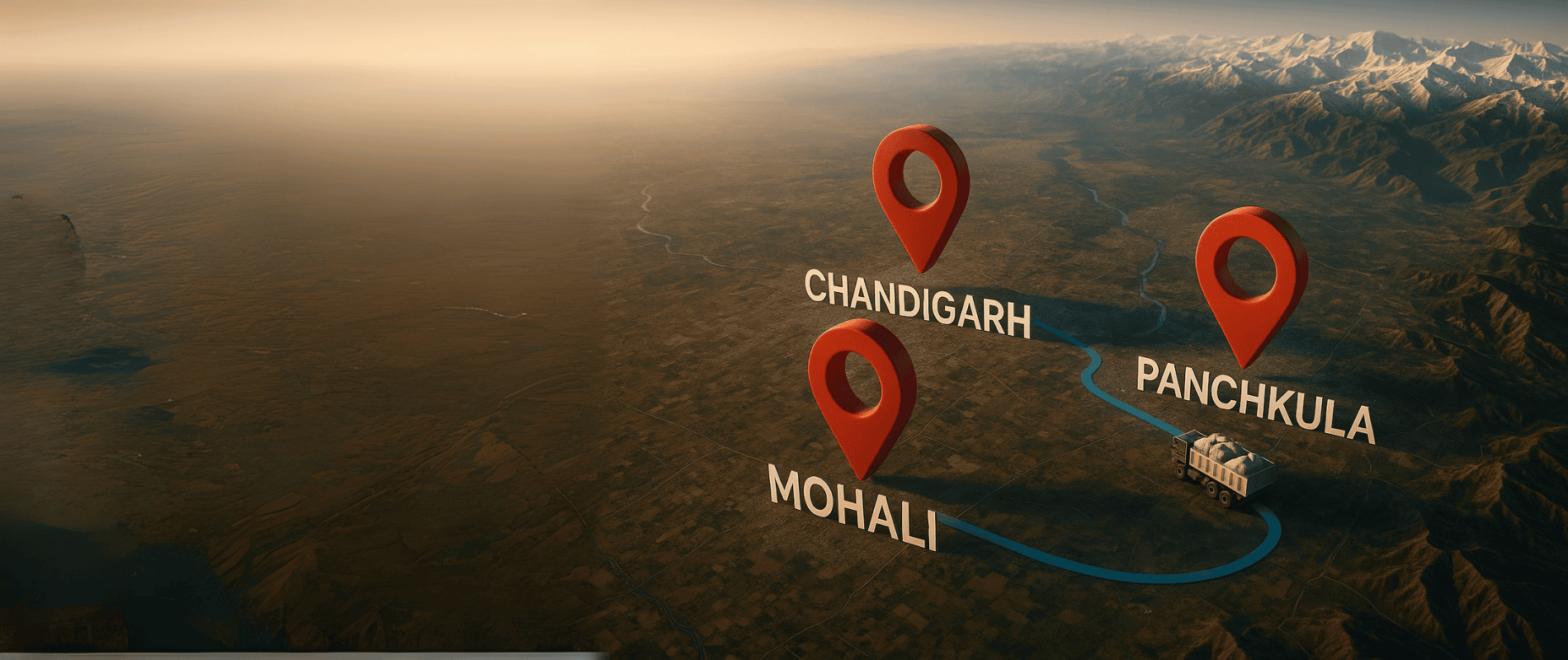 chandigarh mohali panchkula map location pin