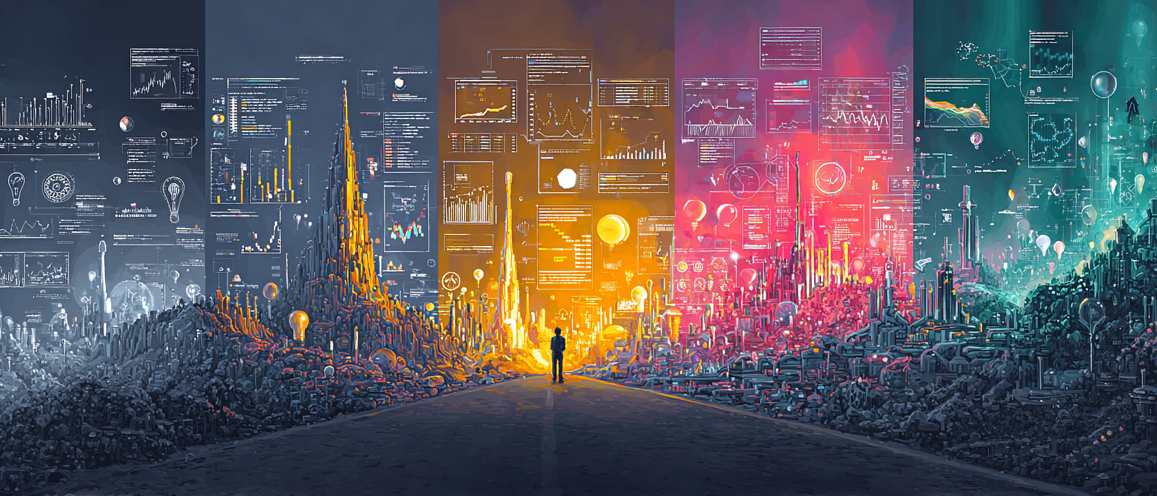 Data chaos landscape with all data merging