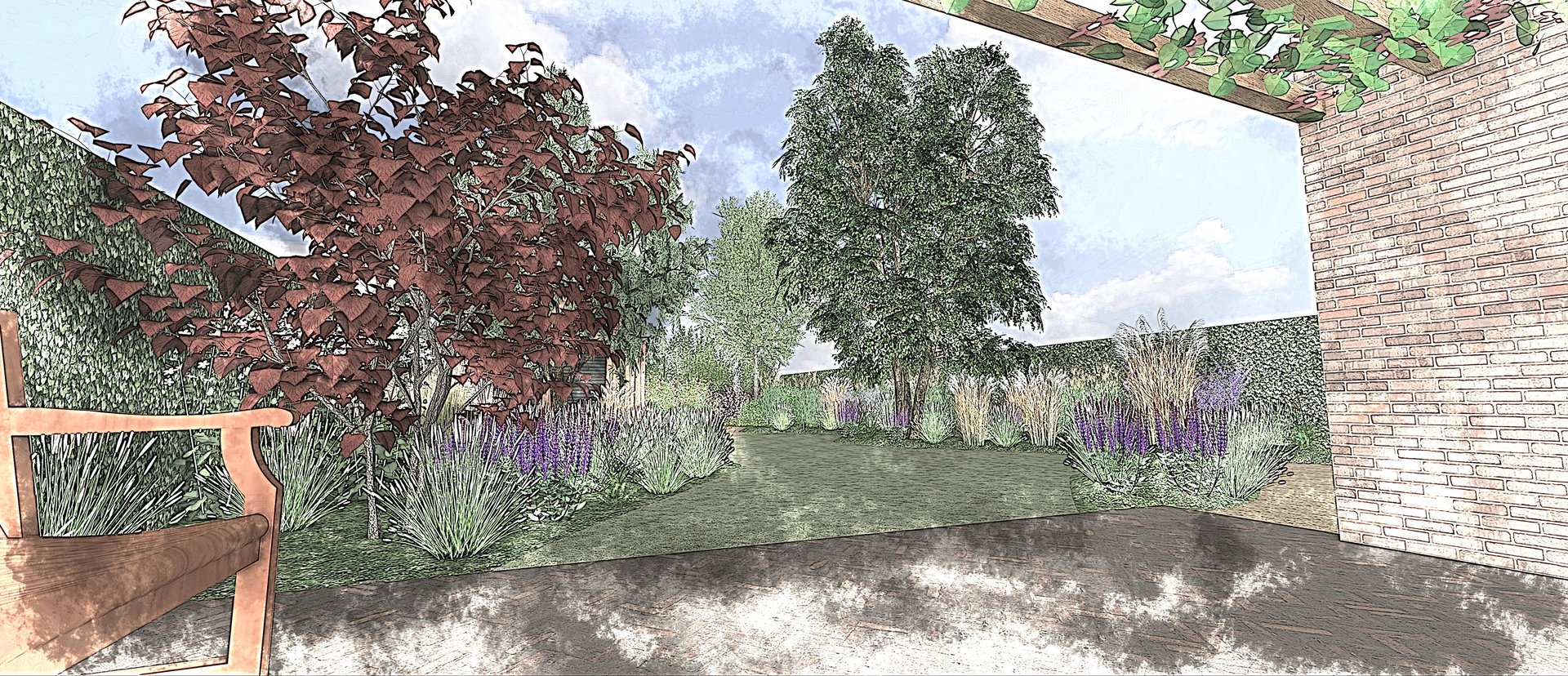 3D impressie Kloosterveld achtertuin