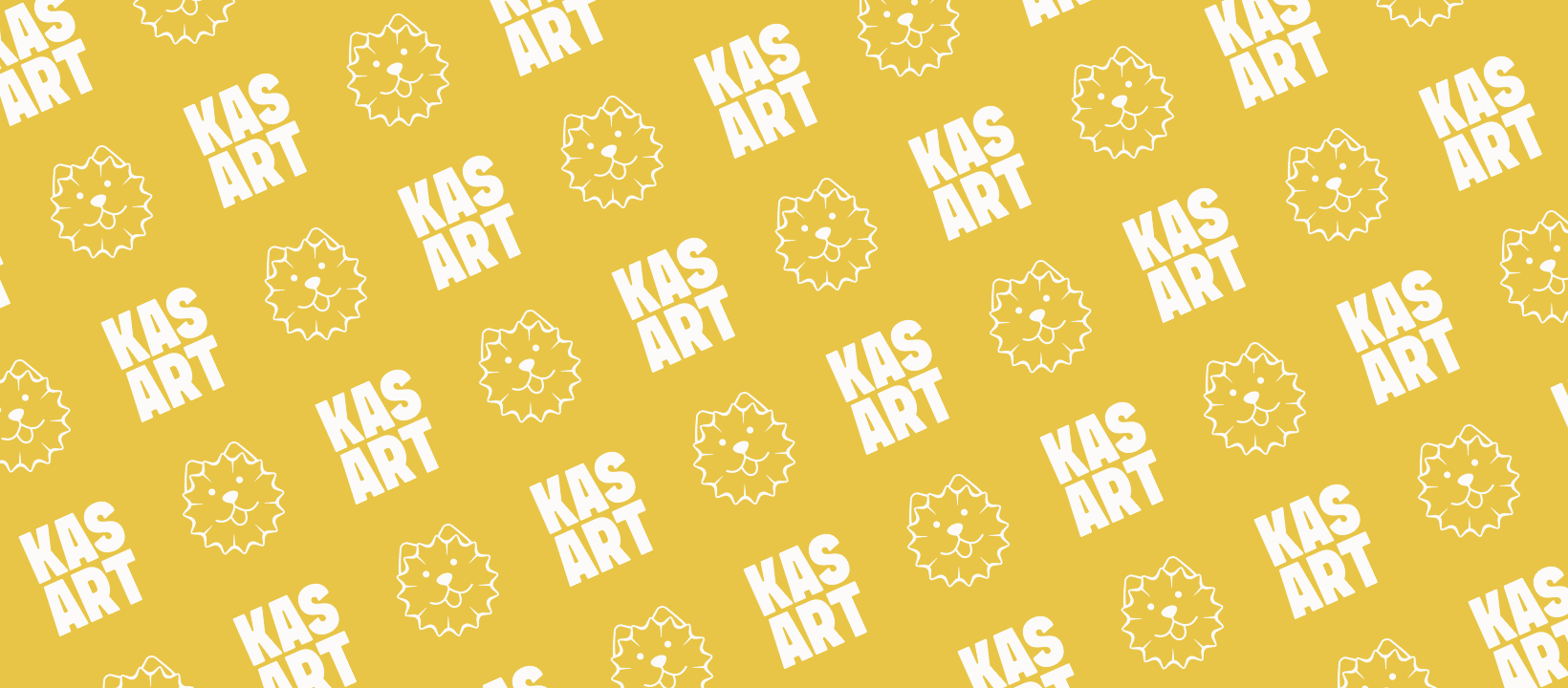Repeating pattern of the mascot and the KAS ART wordmark