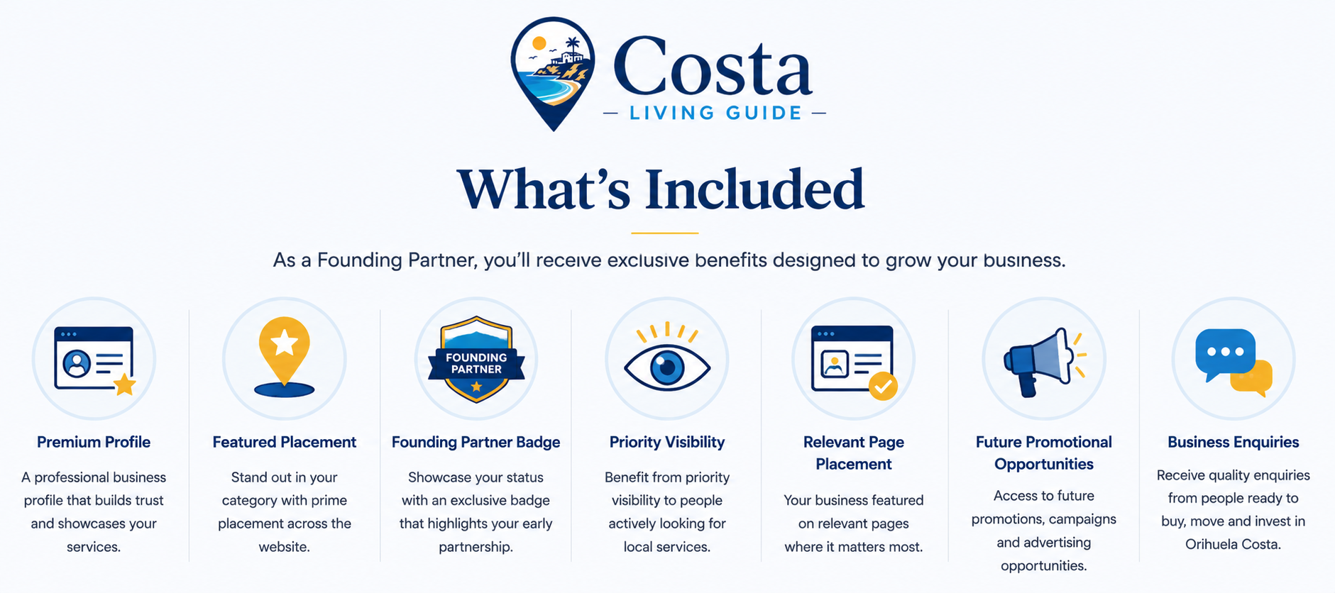 What's included for business networking in Costa Blanca