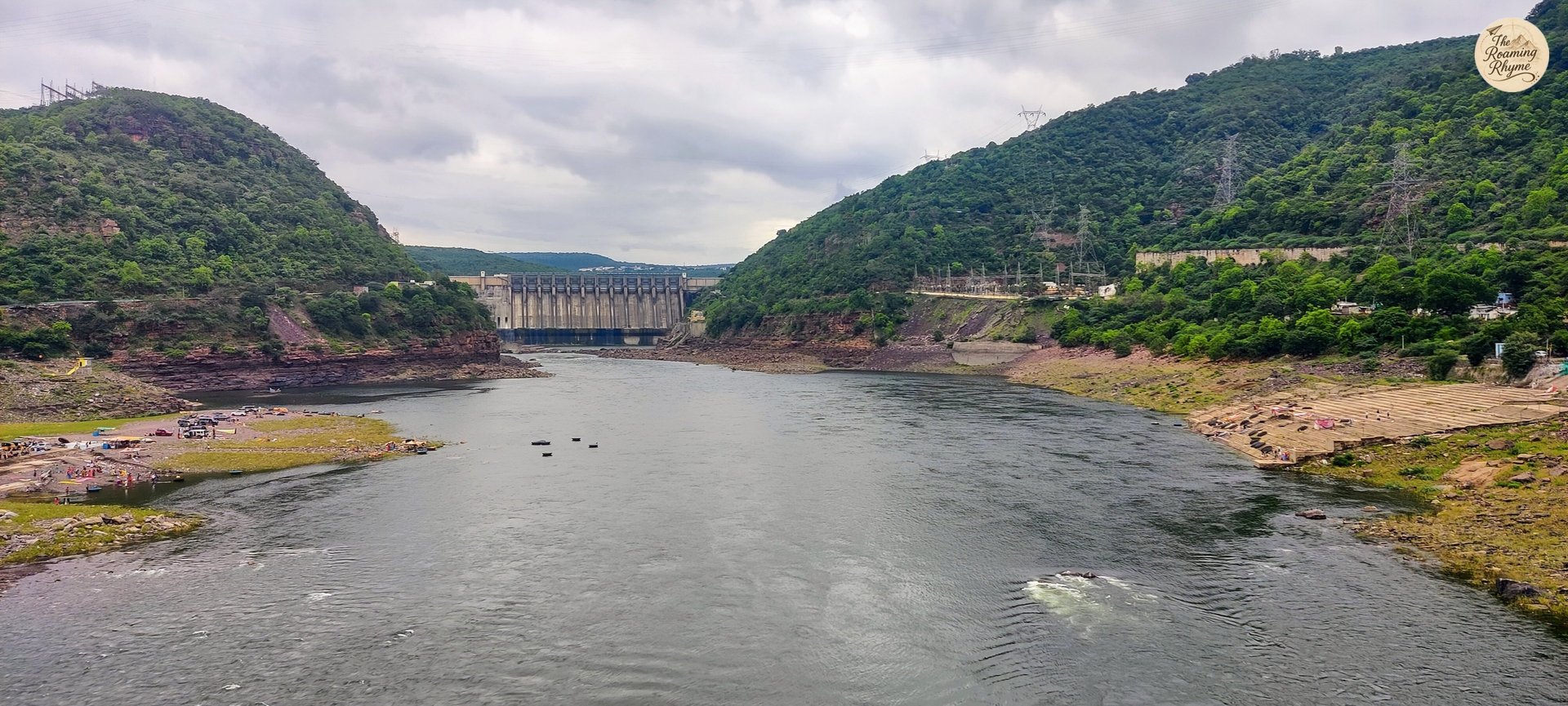 View of Srisailam Dam - where the Krishna River meets an engineering marvel.