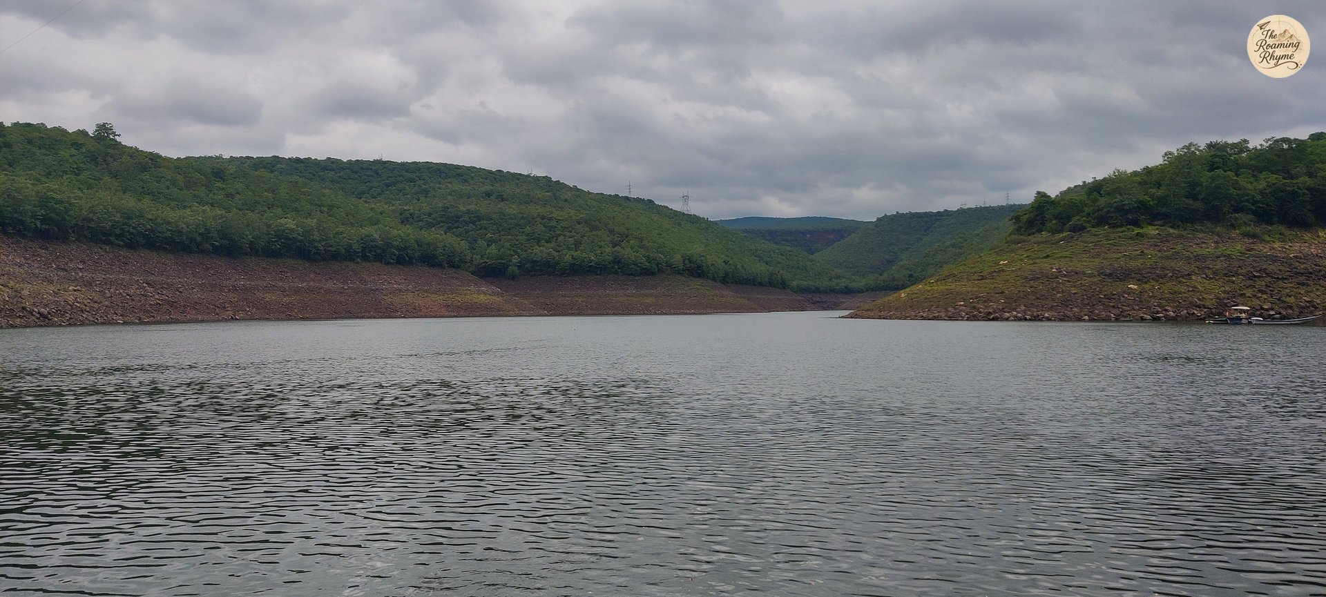 Calm Krishna River between Nallamala Hills - en route to Akkamahadevi Caves.i Srisailam