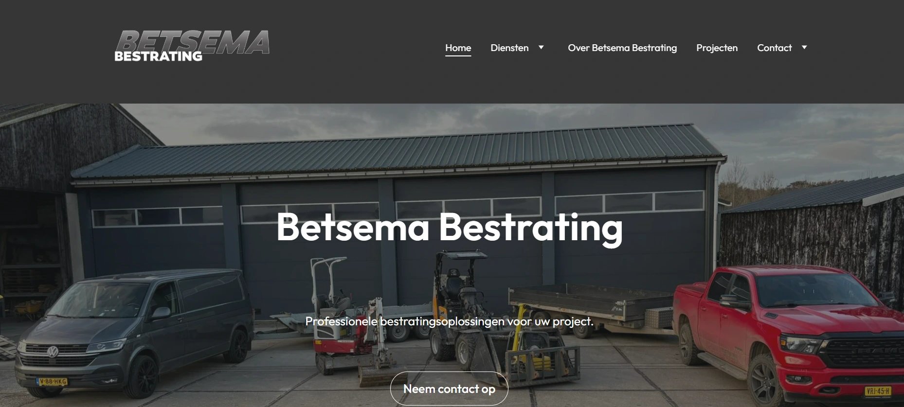 Website van Betsema Bestrating