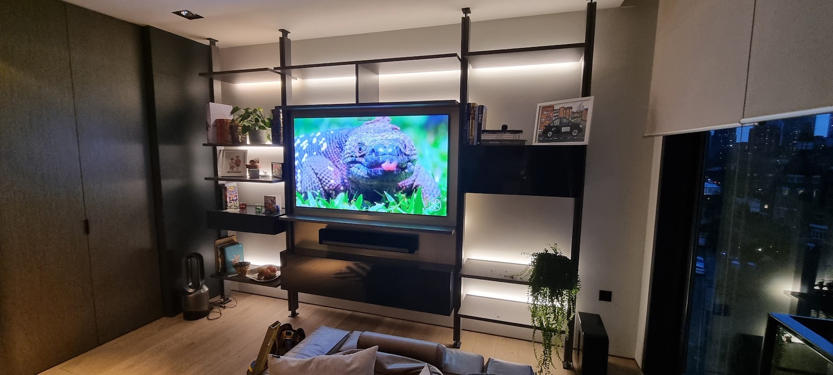 MountMyTV - LG 65" OLED C4 mounted on to a custom built media wall