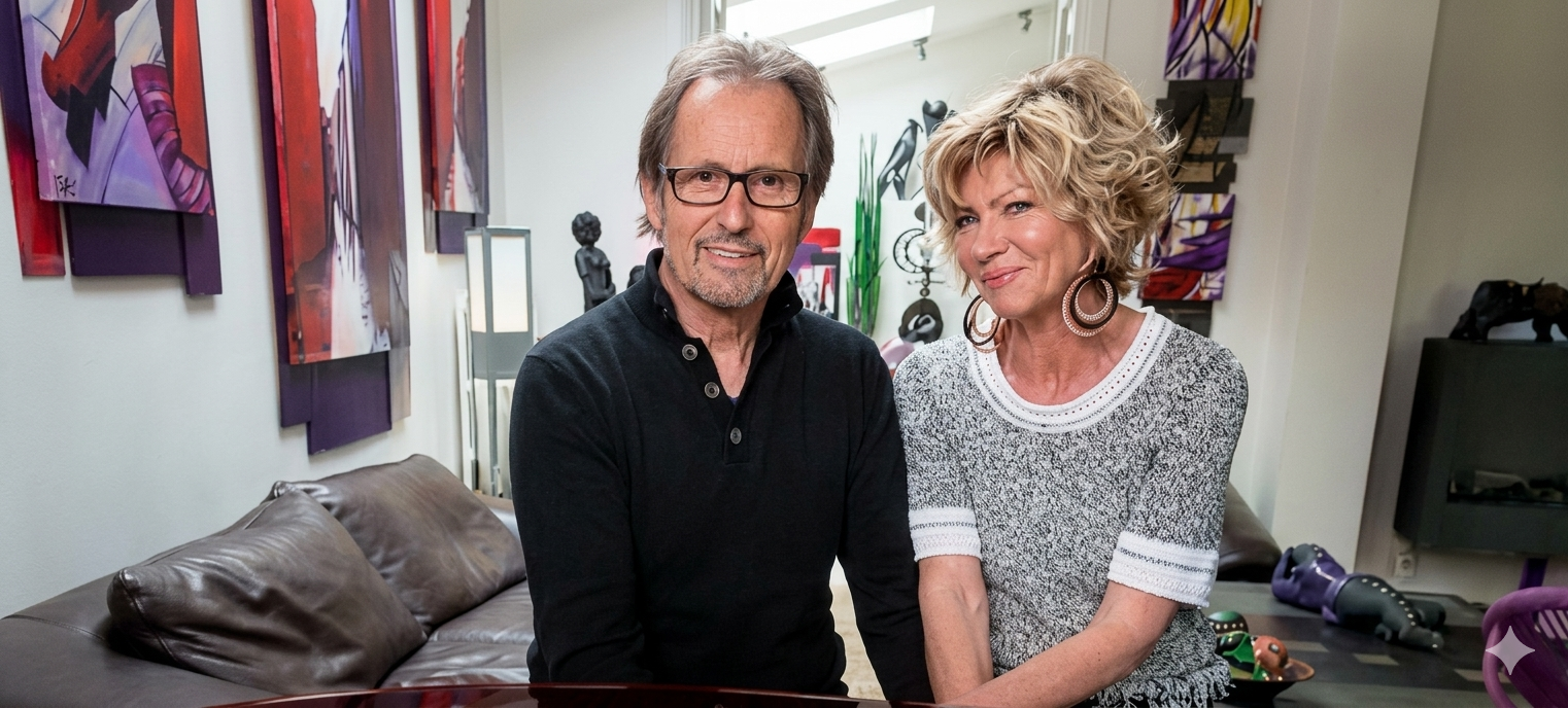 Daniel et Patricia Pierrard, duo d'artistes créateurs dans leur atelier showroom d'art contemporain