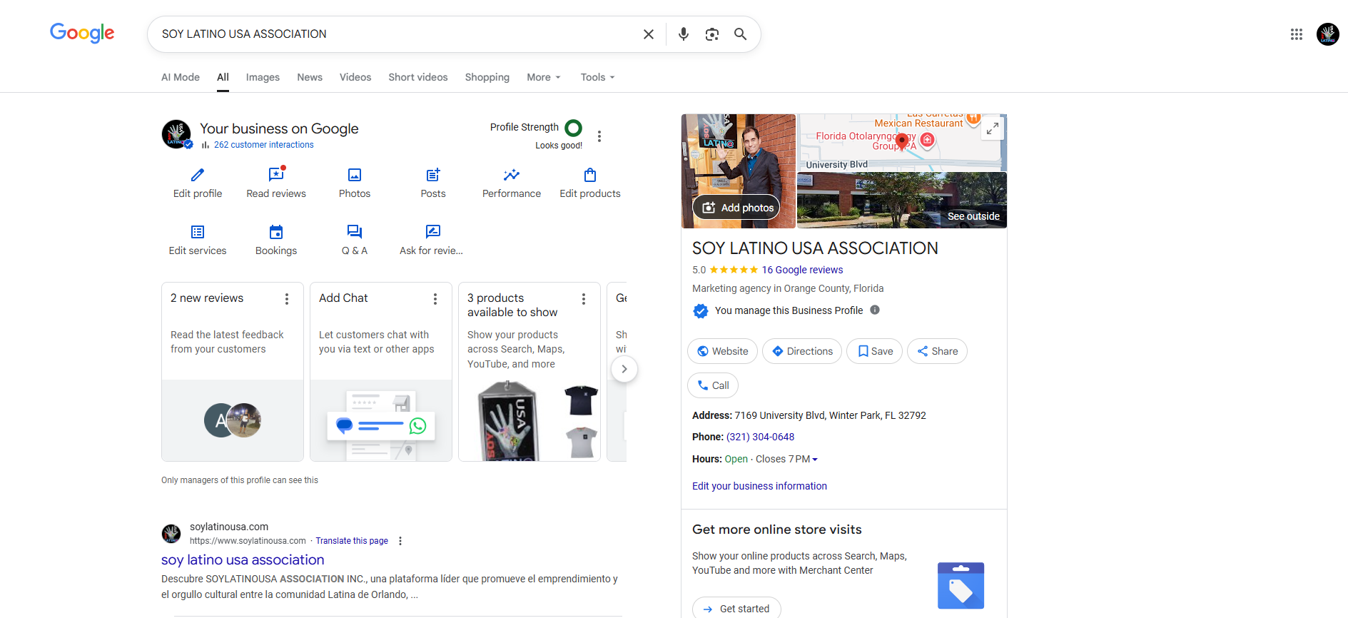 SOYLATINOUSA Google Business Profile