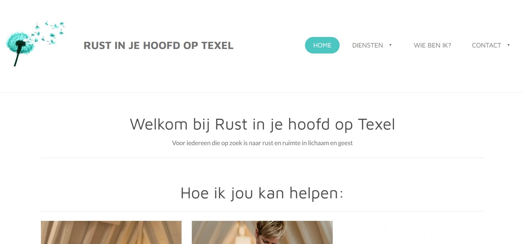 De website van Rust in je hoofd op Texel