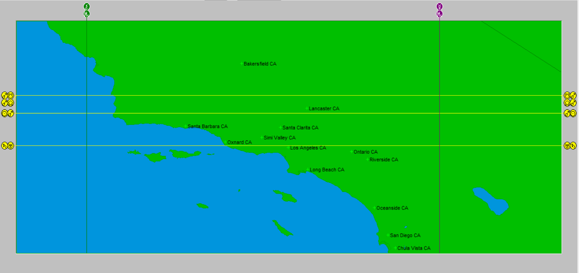 astrocartography map of Billie Eilish's hometown Los Angeles