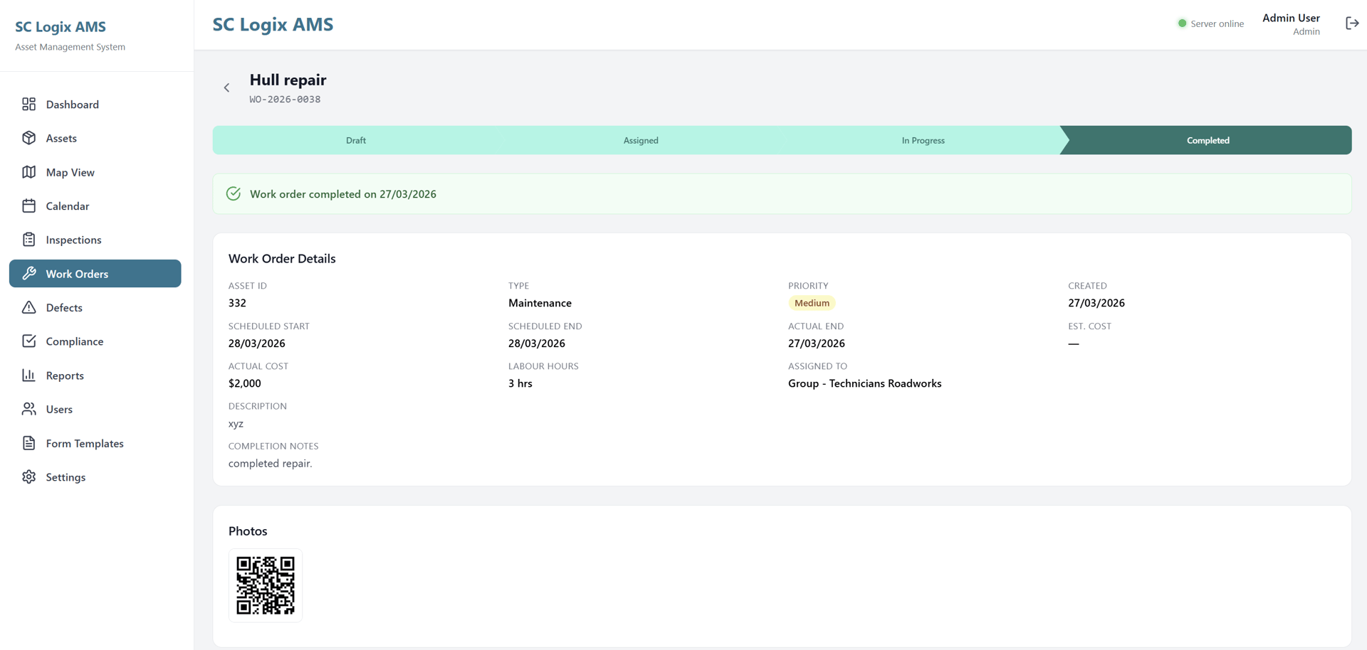 equipment work order management
