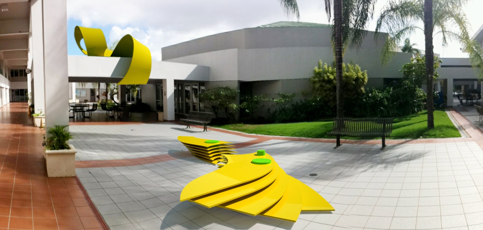 Inter Leyes Courtyard, Sculture