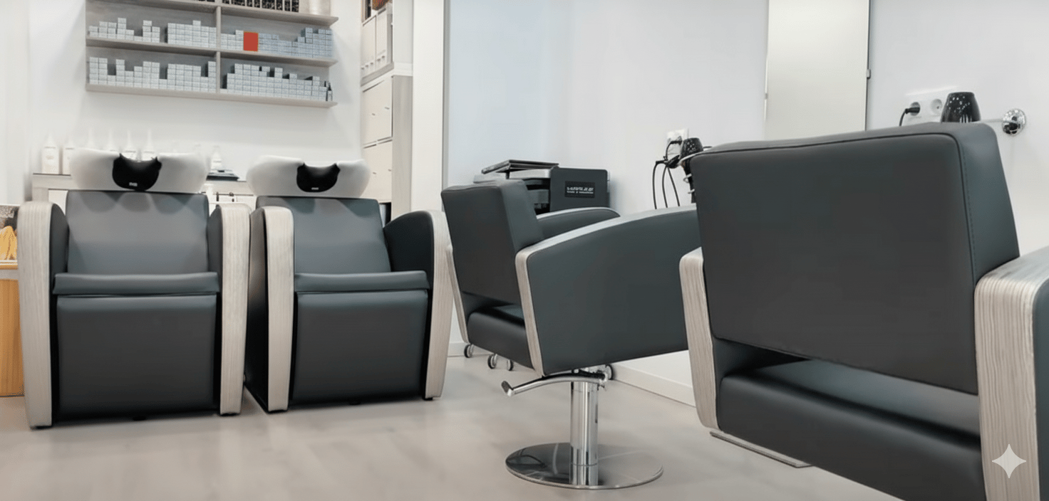 fotografía profesional local comercial peluquería cádiz sillones de estética mobiliario moderno
