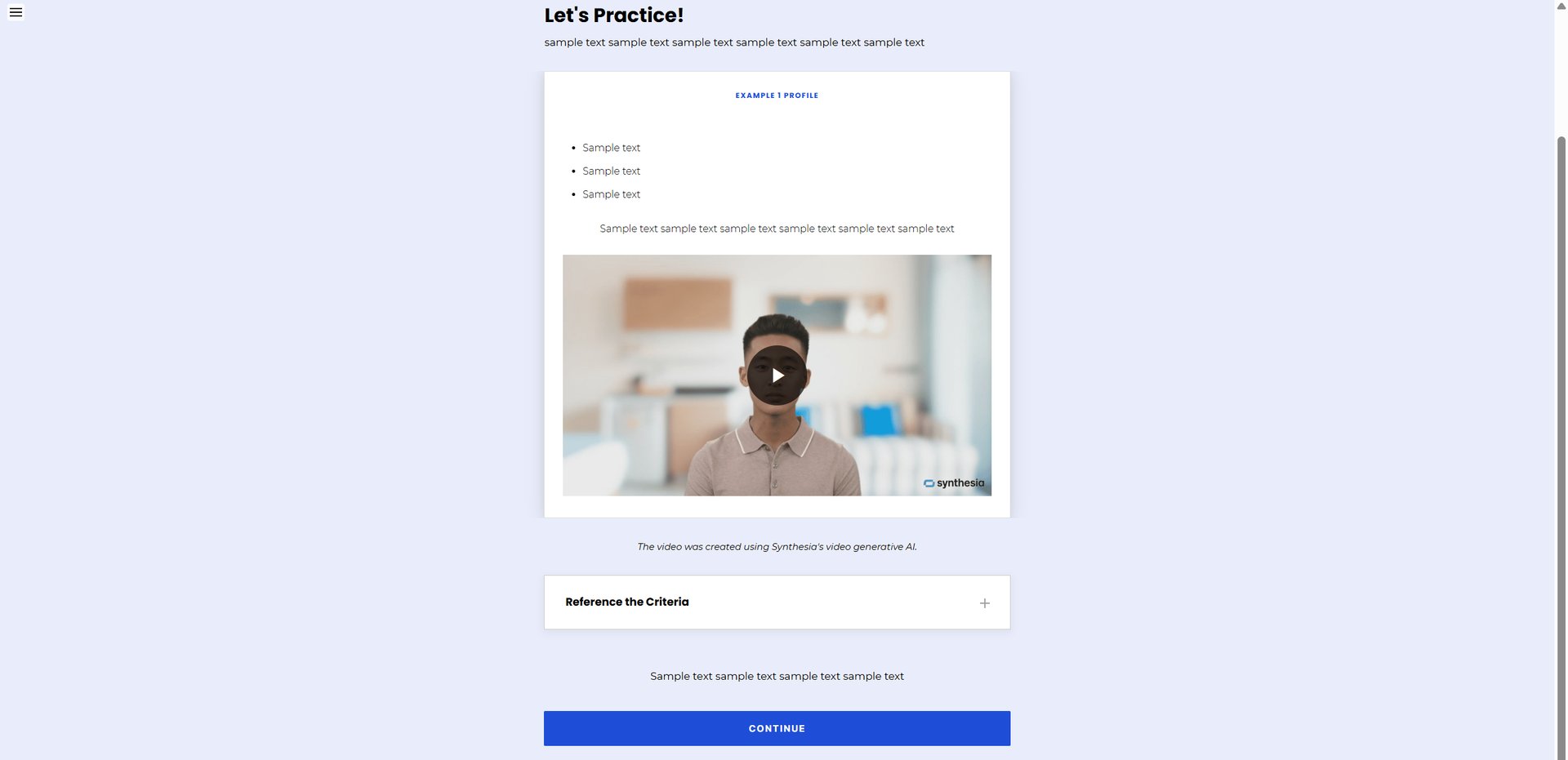 Sample 2 with AI video practice