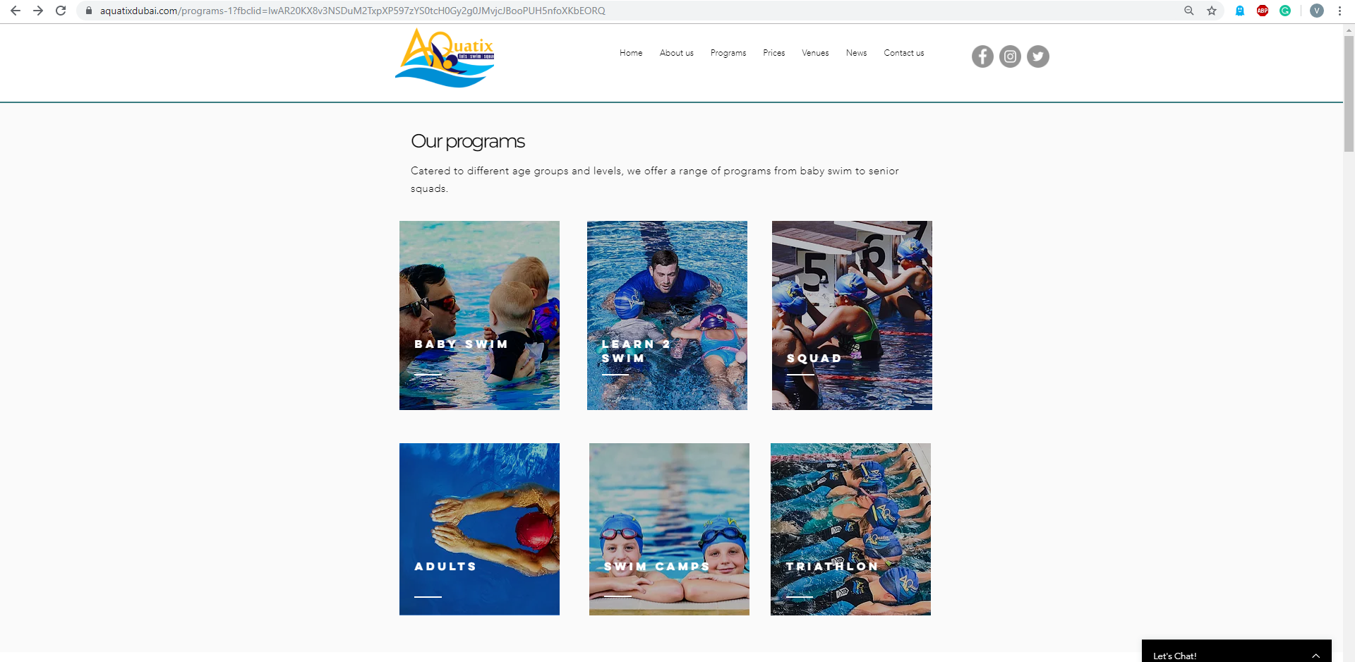 Website Aquatix Dubai