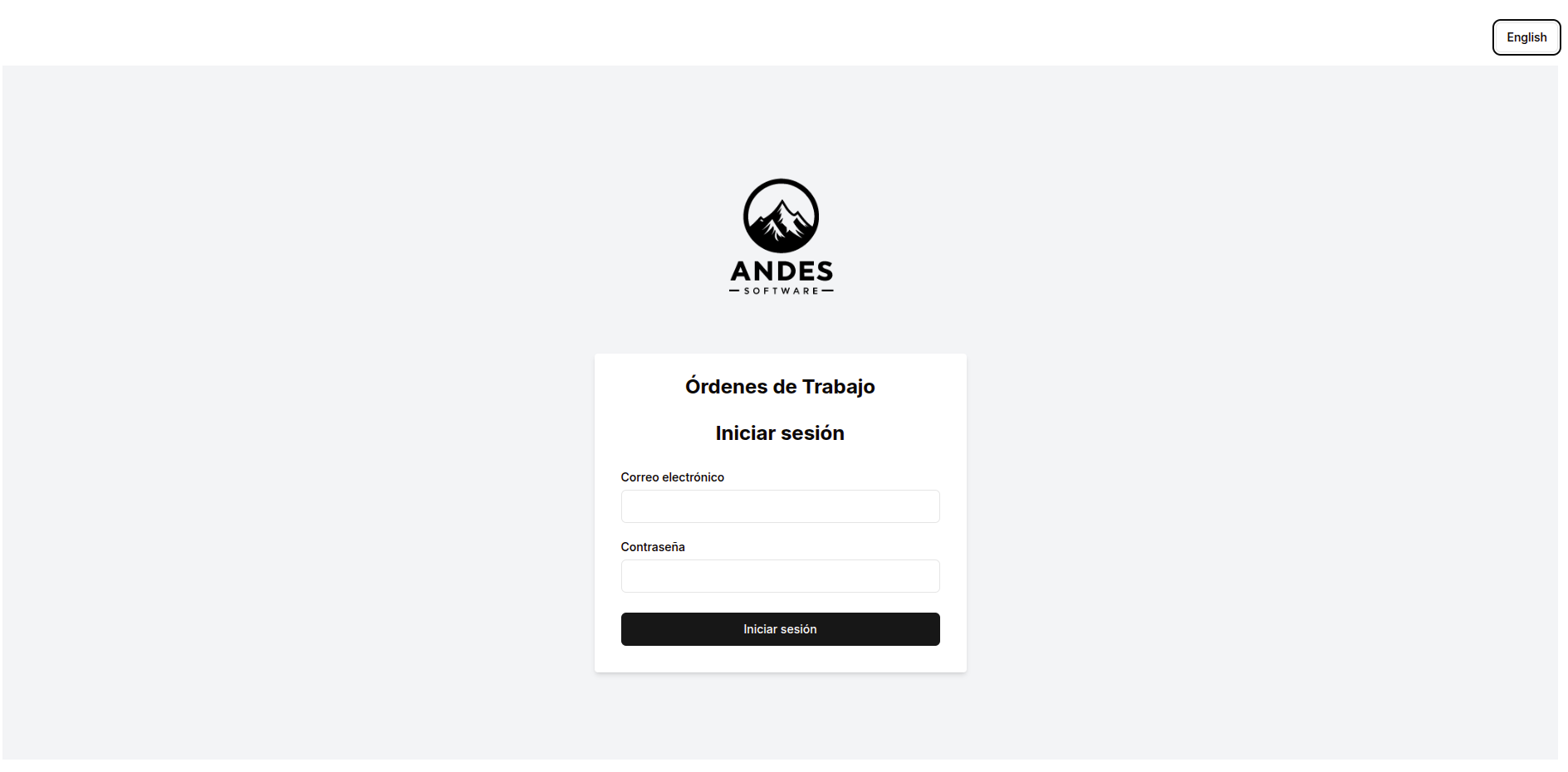 Login de aplicación de ordenes de trabajo