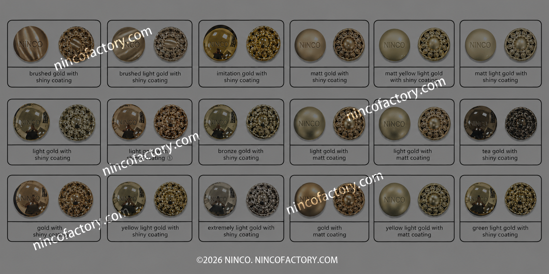 Gold, light gold, tea gold, matte and brushed plating finishes for custom metal labels