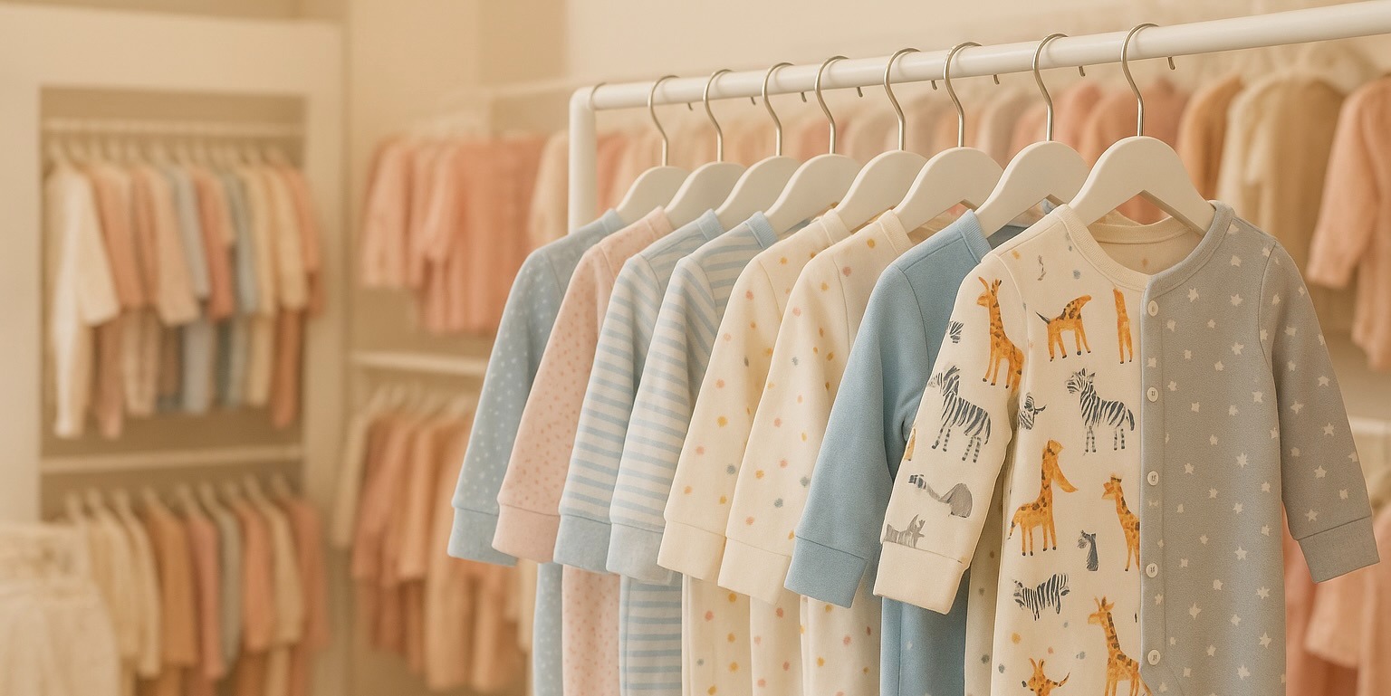 KKChildren onesie pajamas hanging