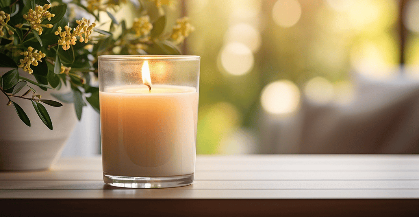 Lighted candle container