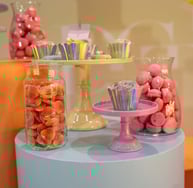 a table with a variety of candy and candies