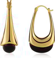 gold-plated-amber-resin-hoop-earrings-for-women-trendy