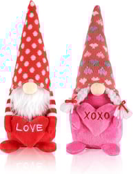 two gnomes with hearts on them