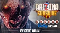 A zombie's face in the image of the zombie VR video game Arizona Sunshine