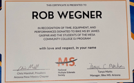 Bike MS recognition for Rob Wegner