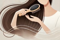 a woman with long hair and a brush in her hand